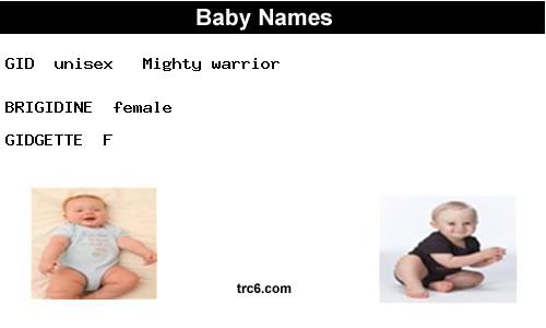 gid baby names
